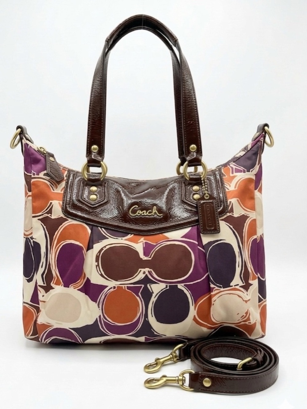 Coach Ashley Scarf Print Satchel Multicolor Y2K Boho Shoulder/Crossbody Bag
